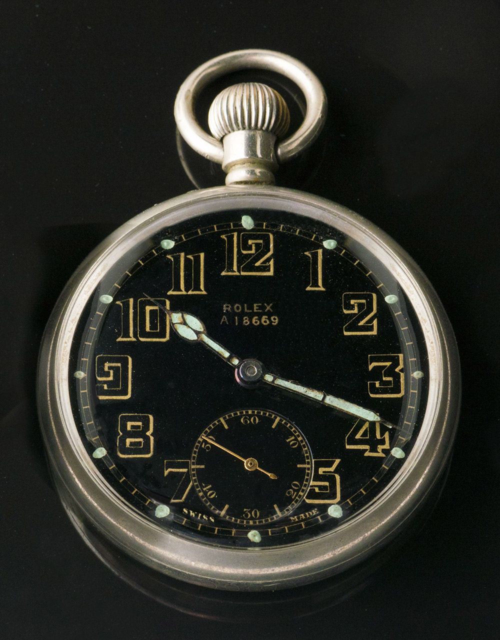 Rolex World War II British military issue nickel cased pocket watch