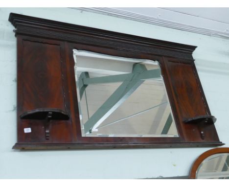 Large over mantel mirror with shelf either end 