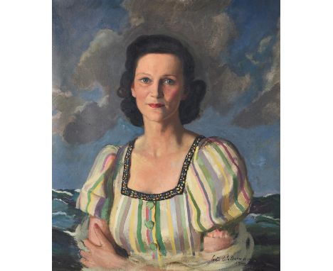 λ Sean O'Sullivan (Irish 1906-1965)Portrait of Daphne, Marchioness of BathOil on canvasSigned and dated 1948 (lower right)76.