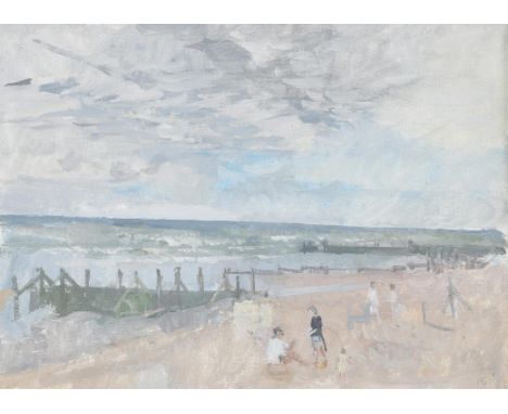 λ Peter Greenham (British 1909-1992)North Sea 1 (Mundesley)Oil on canvas-board Signed with initials (lower right) 24.5 x 34.5