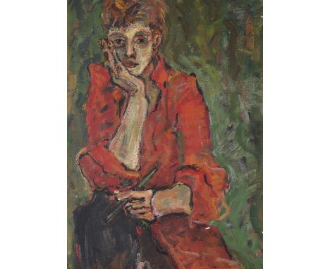 Continental School (early 20th century)Portrait of a young artist, possibly a self-portraitOil on paper48 x 35cm (18¾ x 13¾ i