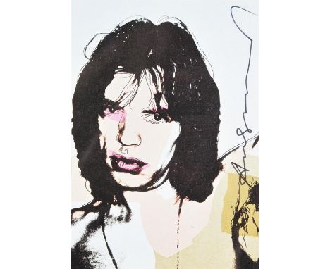 Andy Warhol (American 1928-1987) Mick Jagger - promotional cardOffset lithograph, 1975Signed in felt tip pen, from the editio