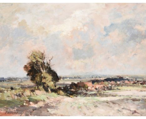 λ Edward Seago (British 1910-1974)Landscape near Martham, Norfolk Oil on board Signed (lower left)51.5 x 66cm (20¼ x 25 in.)P