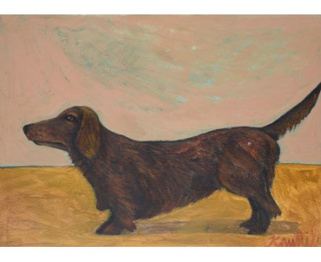 λ Graham Knuttel (Irish b.1954) Diesel, the artist's dog Oil on paper Signed (lower right) 50 x 70cm (19½ x 27½ in.)Provenanc