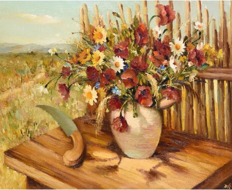 λ Marcel Dyf (French 1899-1985)Fleurs des champsOil on canvas Signed (lower right)60 x 73cm (23½ x 28½ in.)Painted in 1935. T