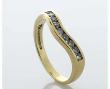 18ct Yellow Gold Diamond 'V' Wishbone Ring 0.50 Carats - Valued By AGI £2,995.00 - A twist on the classic wishbone ring, this