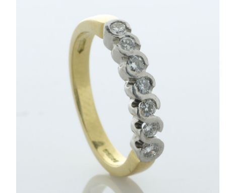 18ct White Gold Diamond Semi Eternity Ring 0.50 Carats - Valued By AGI £2,250.00 - Seven round brilliant cut diamonds are rub