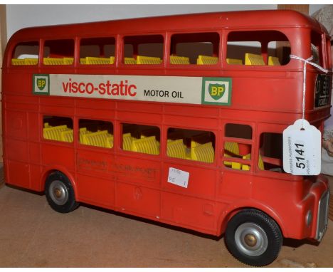 A Rosedale (UK) large scale plastic Routemaster London Bus, BP Visco-Static Motor Oil advertisements to each side top deck, L