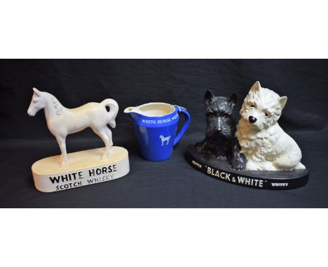 Advertising/Breweriana - a Brentleigh Ware Black &amp; White Scotch Whisky bar group, Terriers, 21.5cm high; a ceramic White 