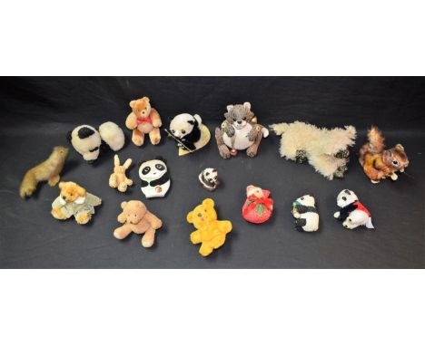 Stuffed Toys - a 1950's/60's Steiff Squirrel, Perri, chrome ear stud, remnants of yellow tag, 9cm high; other small animals, 