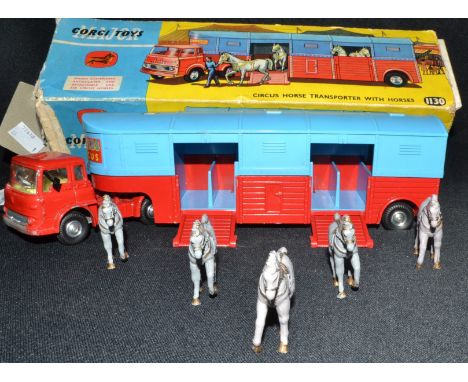 A Corgi Major Toys Chipperfield Circus Horse Transporter complete with six horses, boxed