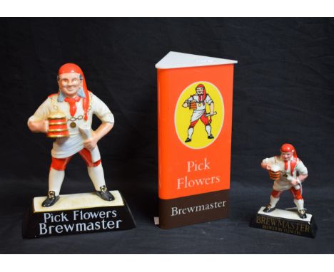 Advertising/Breweriana - a Carlton Ware ceramic bar figure, Pick Flowers Brewmaster, 23.5cm high; another, smaller, Wade, 13.