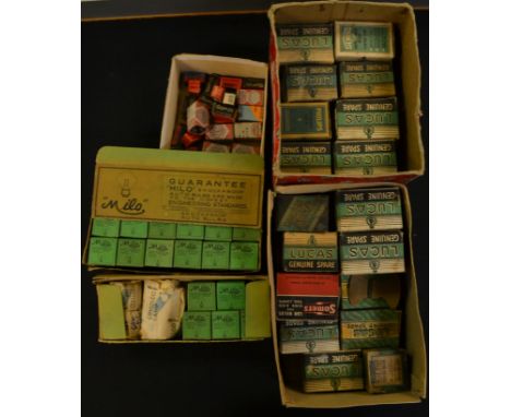 Automobilia - a collection of car bulbs, Lucas, Milo, Cosmo, etc