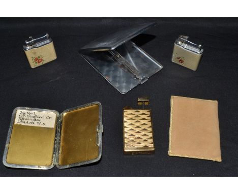 Smoking Interest - a vintage Consul Amor pocket lighter;  others Calibri, Mono gas 20;  a Shagreen covered cigarette case, ma