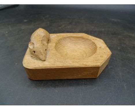 Robert 'Mouseman' Thompson of Kilburn oak pin tray 7.5cm x 10cm approx&nbsp;