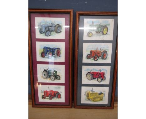 2 framed tractor prints