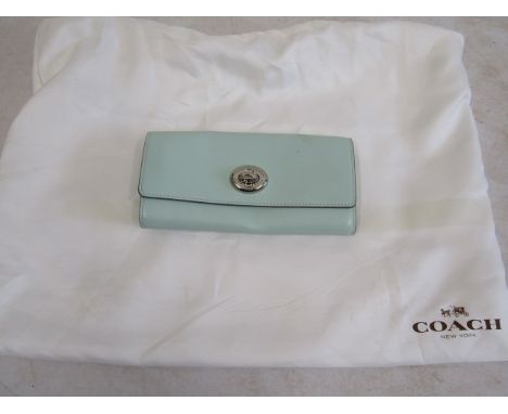 Coach light blue clutch bag/purse with dust bag