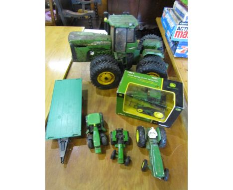 Giant John Deere tractor, smaller&nbsp; models and toys (large tractor poss remote controlled but missing- very dirty!)