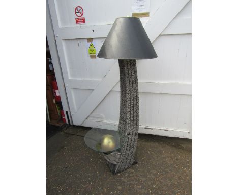 Designer floor lamp with glass table and shade 160cmH