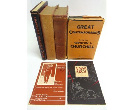 [HISTORY]. WINSTON CHURCHILL  Churchill, Winston. Great Contemporaries, first edition, Thornton Butterworth, London, 1937, na