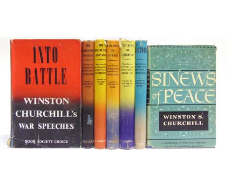 [HISTORY]. WINSTON CHURCHILL  Churchill, Winston. War Speeches, six volumes, comprising Into Battle, twelfth edition, Cassell