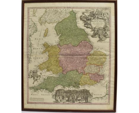 [MAP]. GREAT BRITAIN  Homann, Johann Baptist (German, 1664-1724). 'Magnae Britanniae pars meridionalis, in qua Regnum Angliae