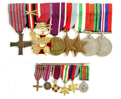 A Second World War Group of Eight Polish Medals, comprising Monte Cassino 1944 Cross (reverse stamped 35/442) a Veteran's Cro