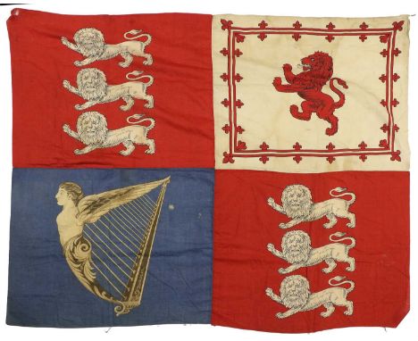 An Early 20th Century British Royal Standard, in four panels of printed cotton, the numbers 8826 stamped to the centre seam, 