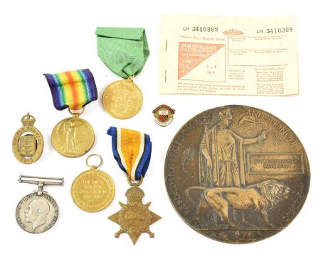 A First World War Casualty Group, awarded to 5680 PTE.J(James) S.(Somerville) PATERSON, HIGH.L.I.,comprising British War Meda