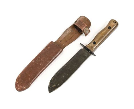 A Wilkinson Sword Ltd Type D Survival Knife, the 18cm heavy blade stamped with maker's crossed swords mark at the ricasso, th