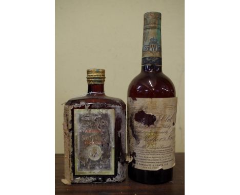 A bottle of Logan's 'Extra Age Superb Old' Scotch whisky, probably 1950s bottling; together with an old bottle 1947 bottle of