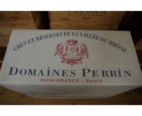 A case of twelve 75cl bottles of Crozes Hermitage,&nbsp;Domaine Perrin, 1999, in oc. (12)PLEASE NOTE: ADDITIONAL VAT ON THE H