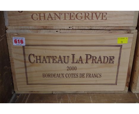 A case of twelve 75cl bottles of Chateau La Prade,&nbsp;2000, in owc. (12)PLEASE NOTE: ADDITIONAL VAT ON THE HAMMER PRICE. 