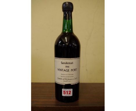 A bottle of Sandeman 1966 vintage port, bottled by Grants of St James's Ltd. 