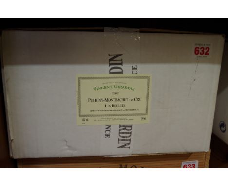 A case of twelve 75cl bottles of Puligny-Montrachet Les Referts 2002, Vincent Girardin.PLEASE NOTE: ADDITIONAL VAT ON THE HAM