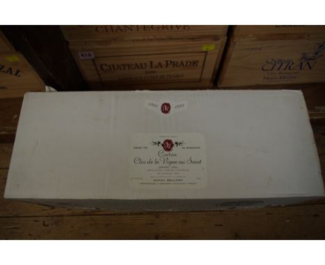 A case of twelve 75cl bottles of Corton Grand Cru Clos de la Vigne au Saint,&nbsp;1995, in oc. (12)PLEASE NOTE: ADDITIONAL VA