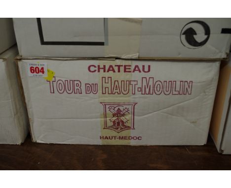 A case of twelve 75cl bottles of Chateau Tour Haut Moulin, 2000, in oc. (12)PLEASE NOTE: ADDITIONAL VAT ON THE HAMMER PRICE. 