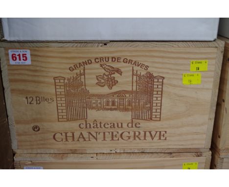 A case of twelve 75cl bottles of Chateau Chantegrive,&nbsp;2000, in owc.PLEASE NOTE: ADDITIONAL VAT ON THE HAMMER PRICE. 
