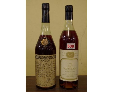 Two 70cl bottles of cognac, comprising: The Wine Society Fine Old 10 year old; and a Maison Prunier grand champagne. (2) 