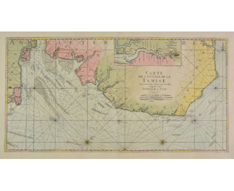 Sea chart. Jaillot (Alexis Hubert), Carte de l'entree de la Tamise avec les bancs, passes, isles et costes comprises entre Sa