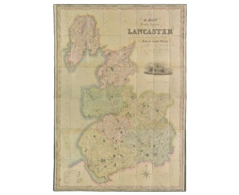 Lancashire. Hennet (G.), A map of the County Palatine of Lancaster divided into hundreds and parishes from an accurate survey