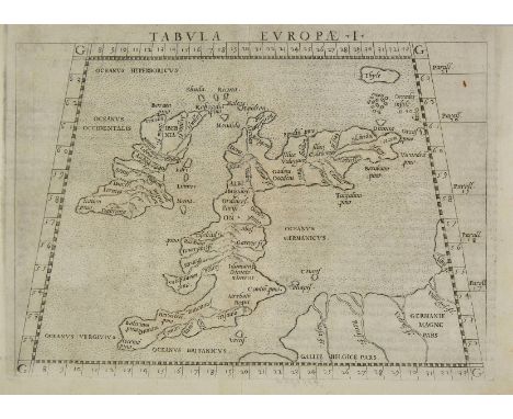 British Isles. Ruscelli (Girolamo), Tabula Europae I, published Venice [1561 or later], uncoloured engraved 'Ptolemaic' map o