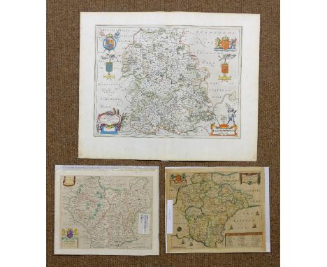 Blaeu (Johannes). Comitatus Salopiensis Anglice Shrop Shire, Wigorniensis comitatus et comitatus Warwicensis; nec non Coventr