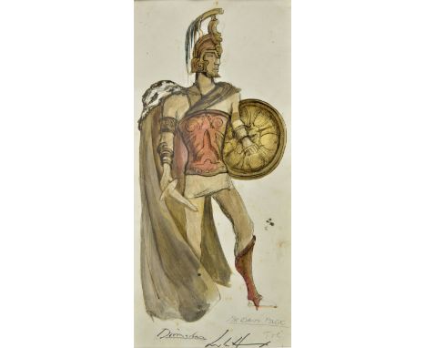 *Hurry (Leslie, 1909-1978). Costume design for Diomedes, played by David Buck, in a production of Troilus & Cressida by Willi