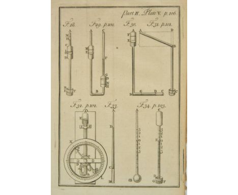 Rowning (John). A Compendious System of Natural Philosophy, for Samuel Harding, 1752, 4 parts in 2 volumes, collective title 