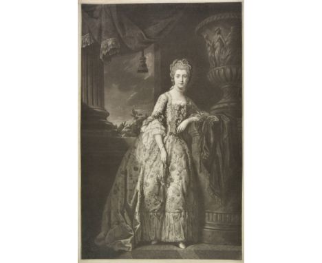 *Female portraits. [Green (Valentine), Elisabeth Lady Nuneham, circa 1780], uncoloured full length mezzotint on laid after Pe