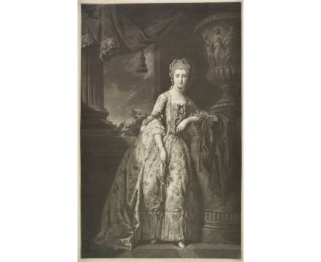 *Female portraits. [Green (Valentine), Elisabeth Lady Nuneham, circa 1780], uncoloured full length mezzotint on laid after Pe