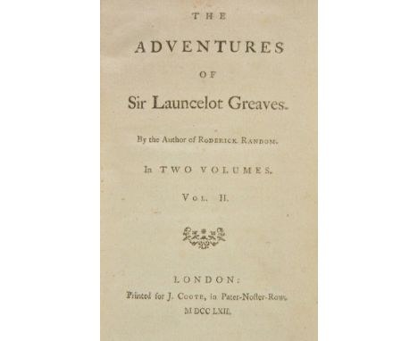 Smollett (Tobias). The Adventures of Sir Launcelot Greaves. By the Author of Roderick Random, 2 volumes, 1st edition in book-