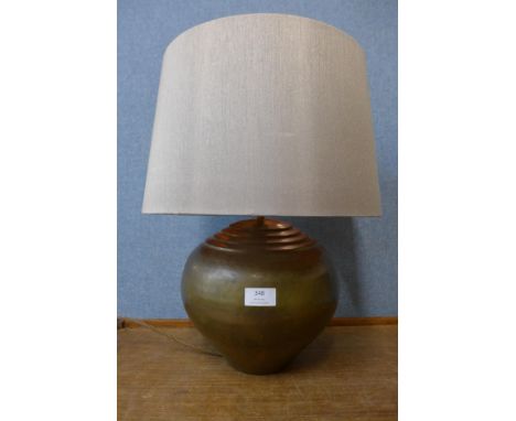 A copper table lamp 