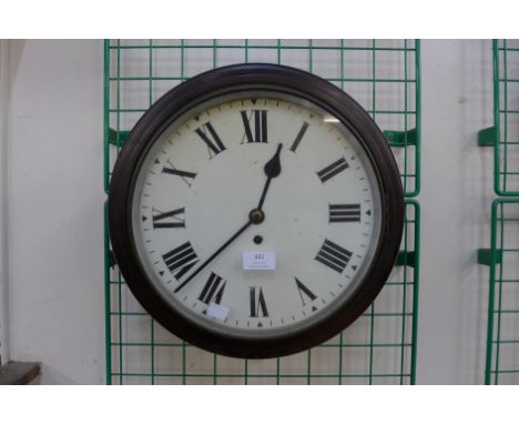 A mahogany circular fusee wall clock 